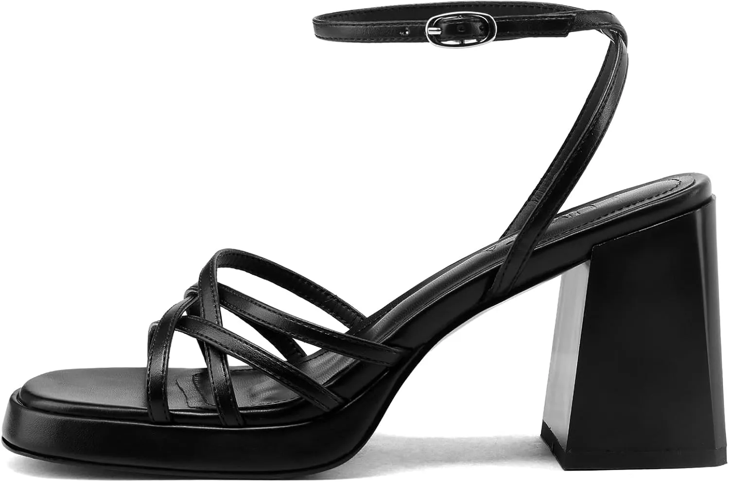Women's Rhinestone Sparkling Heeled Sandals, Ankle-Strap Pin-Buckled Block Heel Gold Square-Toe Sandals, Dress-Up Summer Ball Party Dress Shoes