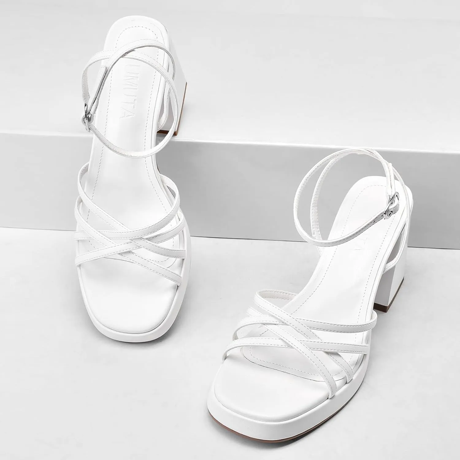 Women's Rhinestone Sparkling Heeled Sandals, Ankle-Strap Pin-Buckled Block Heel Gold Square-Toe Sandals, Dress-Up Summer Ball Party Dress Shoes