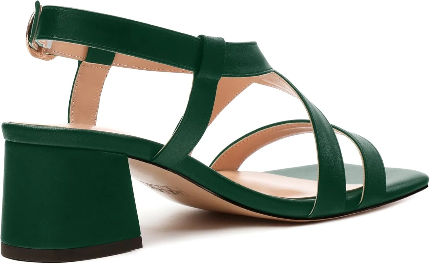 Womens Sandals Buckle Adjustable Strap Square Open Toe Chunky Heels Fashion Solid Matte Sandals