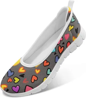 Womens Slip on Shoes Lightweight Printed Walking Shoes Stylish Loafers Non Slip Flat Shoes Low-top Casual Shoes SizeUS 6-11