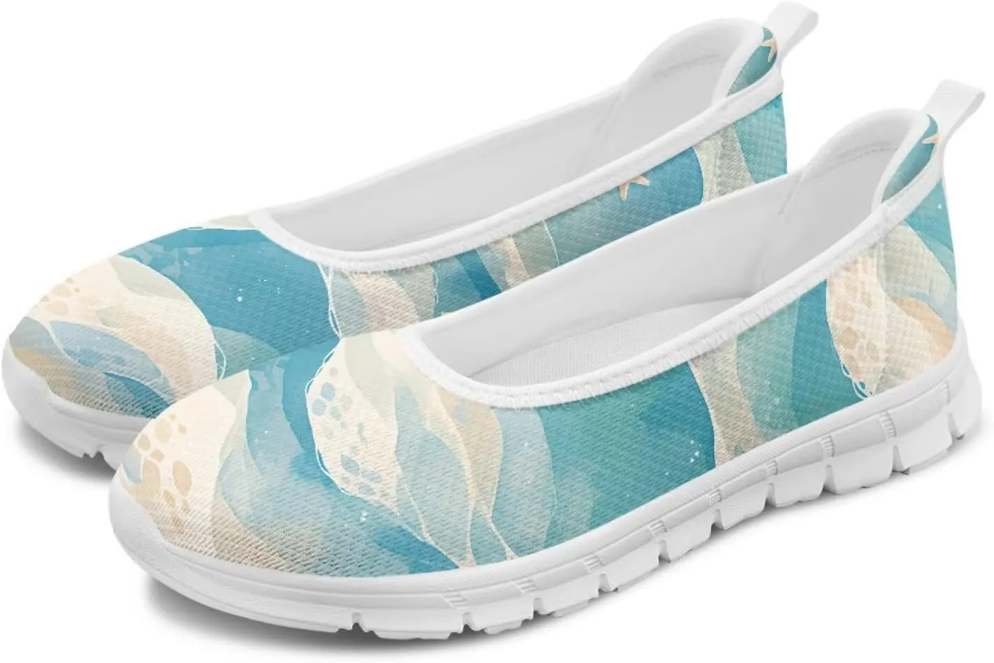 Womens Slip on Shoes Lightweight Printed Walking Shoes Stylish Loafers Non Slip Flat Shoes Low-top Casual Shoes SizeUS 6-11