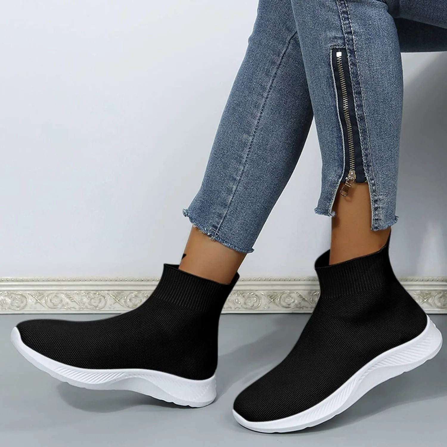 Womens Slip On Sneakers Casual Comfortable Walking Shoes Lightweight Canvas Flats Breathable Mesh Non Slip Loafers