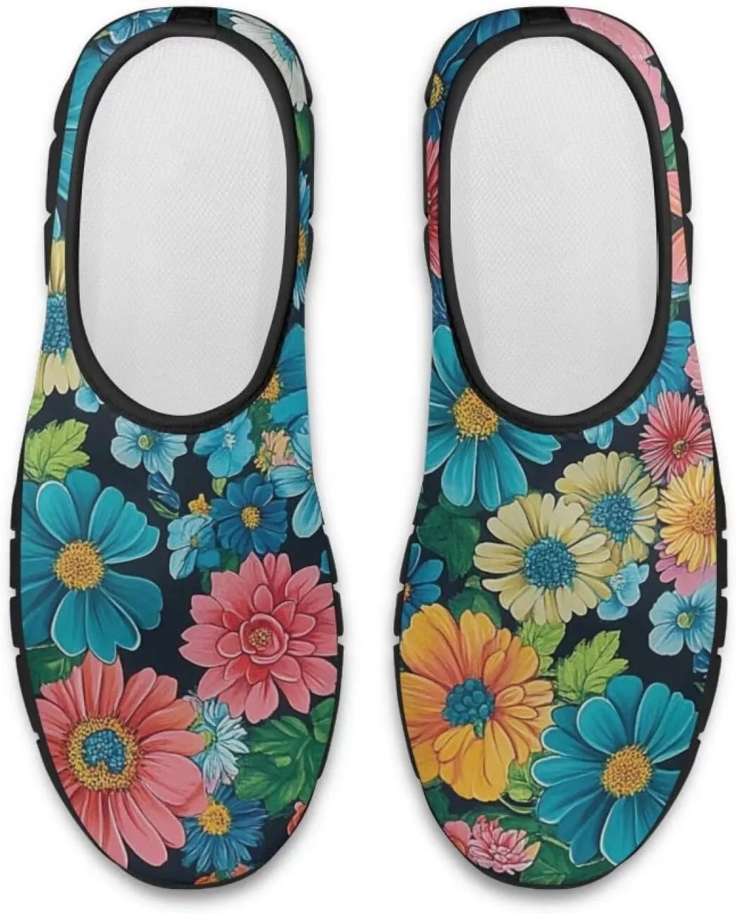 Womens Slip On Walking Shoes Ladies Art Print Tennis Shoes Wide