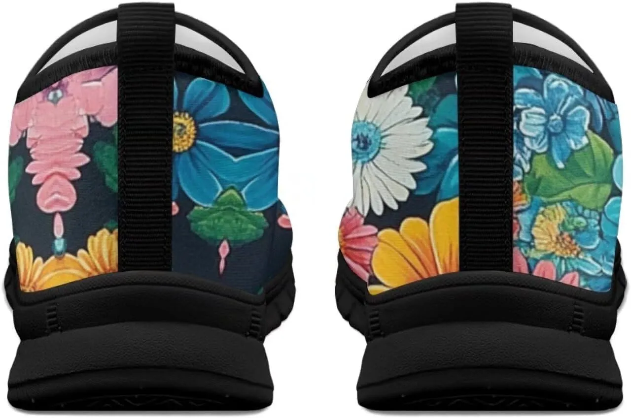 Womens Slip On Walking Shoes Ladies Art Print Tennis Shoes Wide
