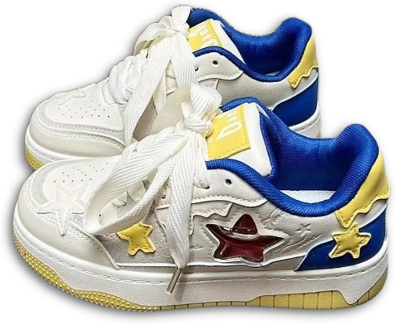 Women's Star Chunky Sneakers Y2k Aesthetic Cute Unique Comfort Casual Walking Creamy Stylish Platform Shoes for Sports