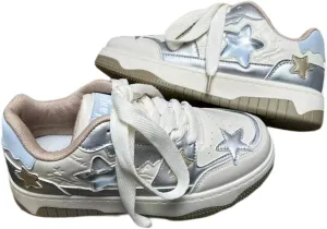 Women's Star Chunky Sneakers Y2k Aesthetic Cute Unique Comfort Casual Walking Creamy Stylish Platform Shoes for Sports