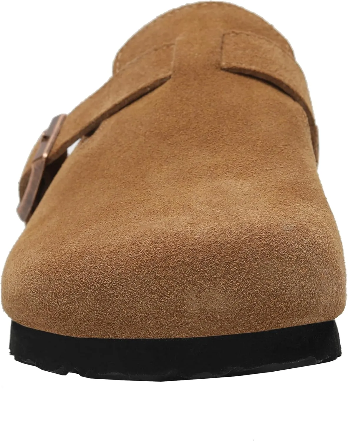 Women's Suede Clogs Men's Leather Mules Cork Footbed Sandals Slip-on Potato Shoes with Arch Support