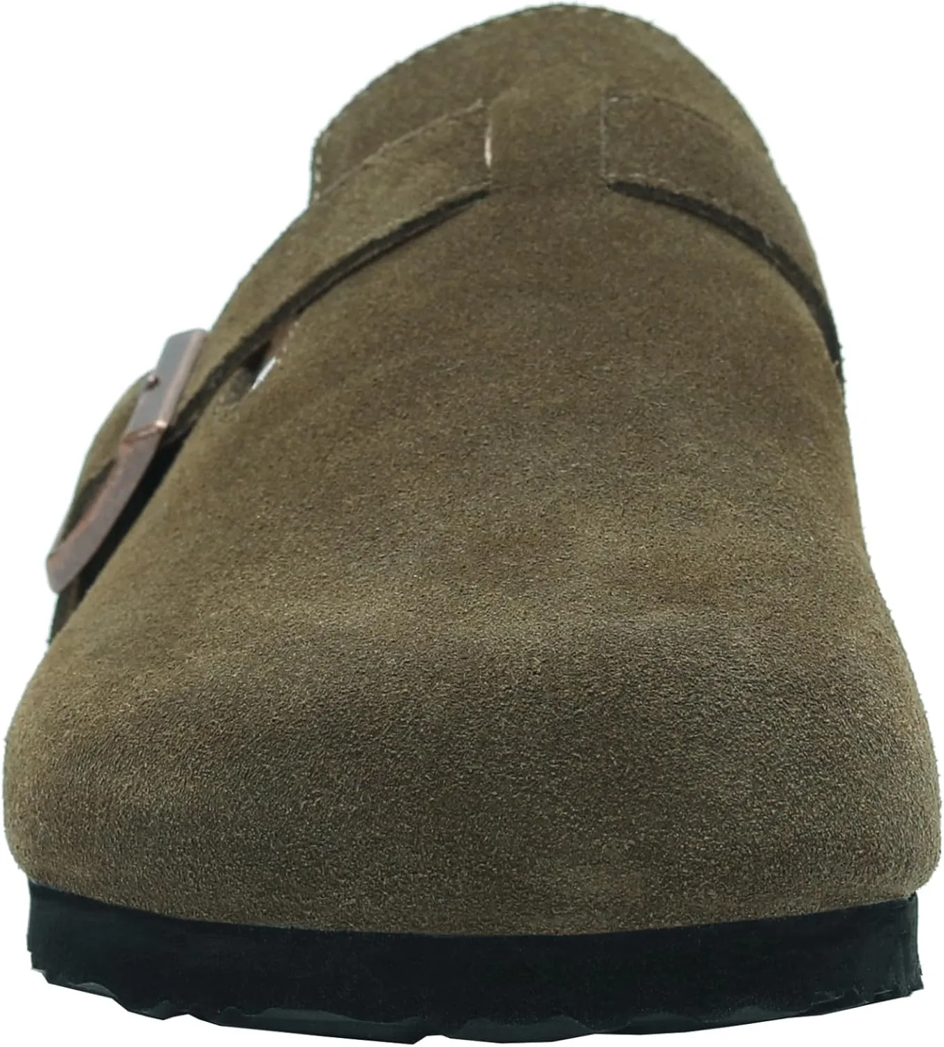 Women's Suede Clogs Men's Leather Mules Cork Footbed Sandals Slip-on Potato Shoes with Arch Support