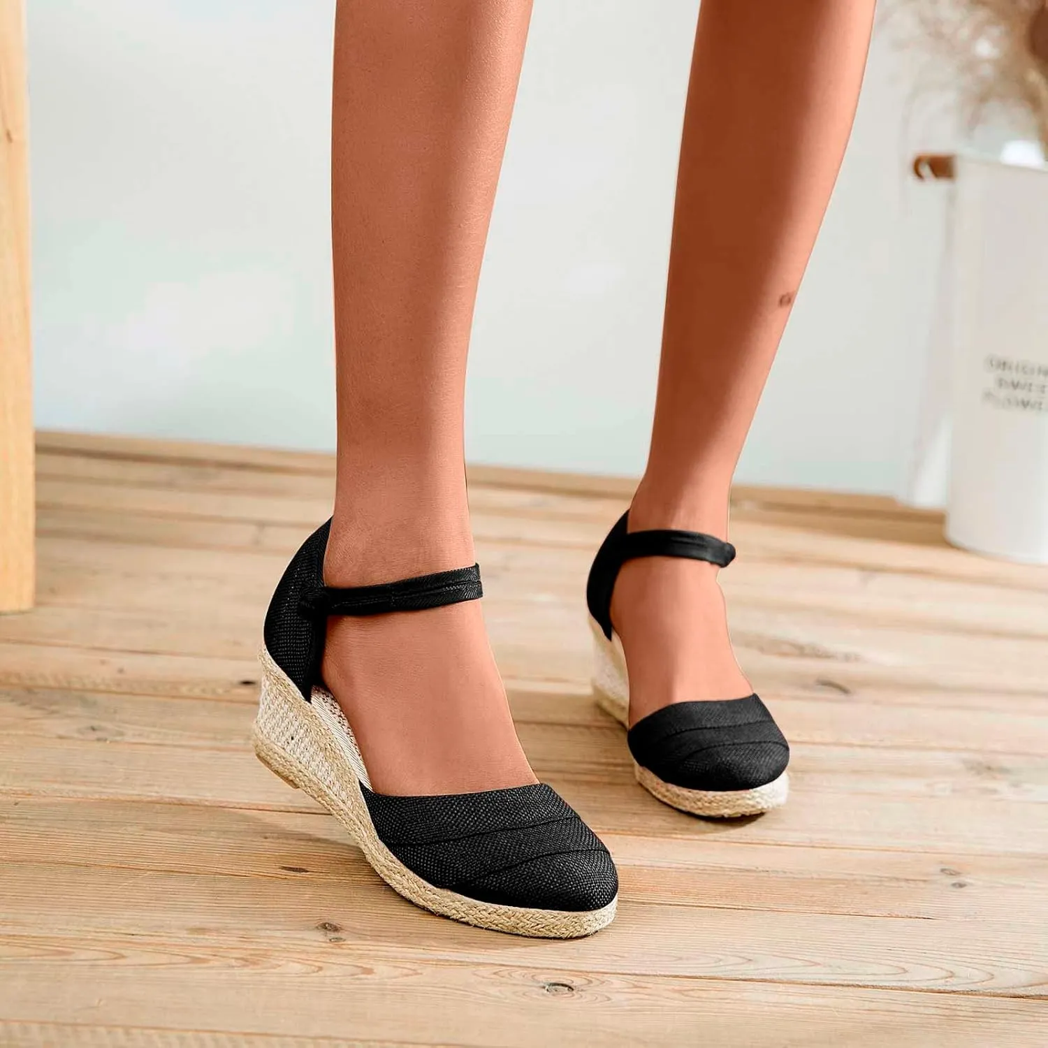 Women's Summer Strappy Sandals Closed Toe Braided Wedge Heel Platform Sandal Comfort Walking Bohemian Shoes for Women