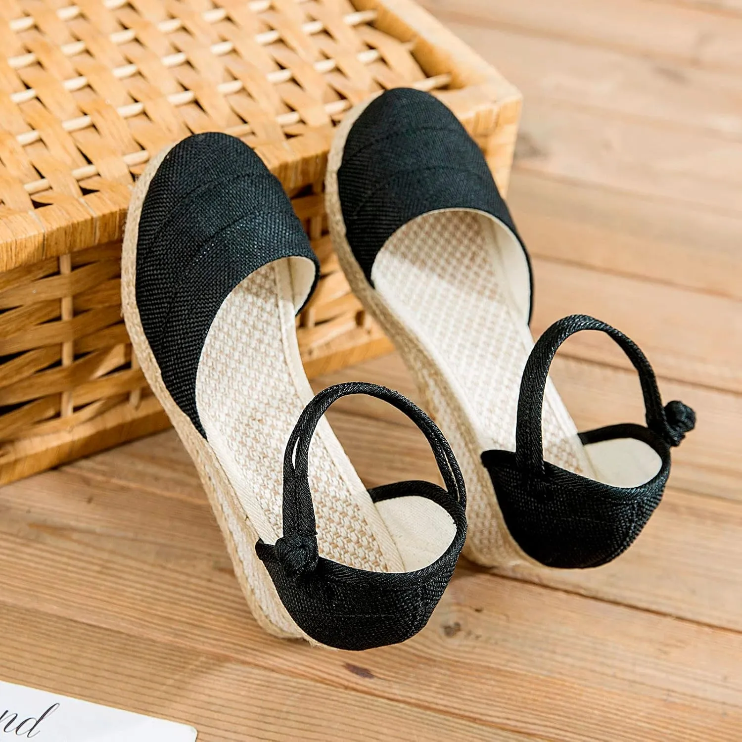 Women's Summer Strappy Sandals Closed Toe Braided Wedge Heel Platform Sandal Comfort Walking Bohemian Shoes for Women