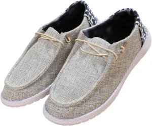 Women's Sunflower Print Canvas Casual Loafers Comfortable Light Weight Slip On Ultralight Sole Wide Boat Shoes Casual Lightweight Black Lace-Up Walking Flat Deck Shoes for Work and Traveling