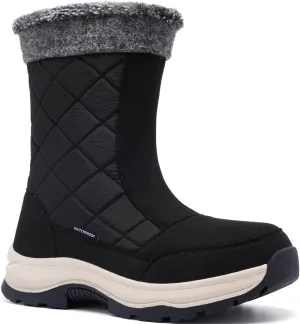 Women's Waterproof Winter Snow Boots Warm Comfortable with Side Zipper - 2024 Fashion Lightweight Hiking boots for Cold Weather Insulated Mid Calf Military Booties