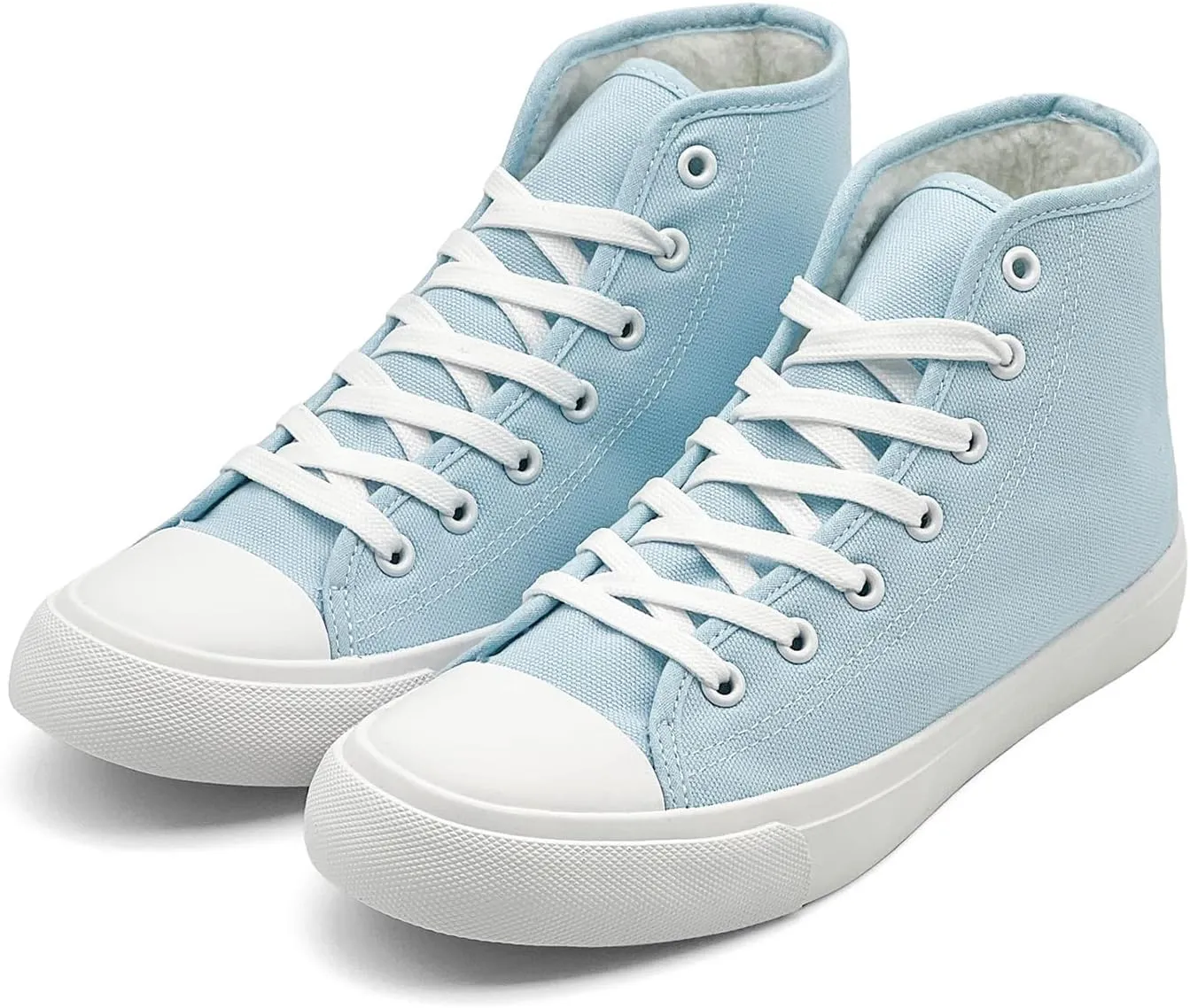 Womens Winter Snow Boots High Top Warm Canvas with Fur Lined Ankle Winter Sneakers