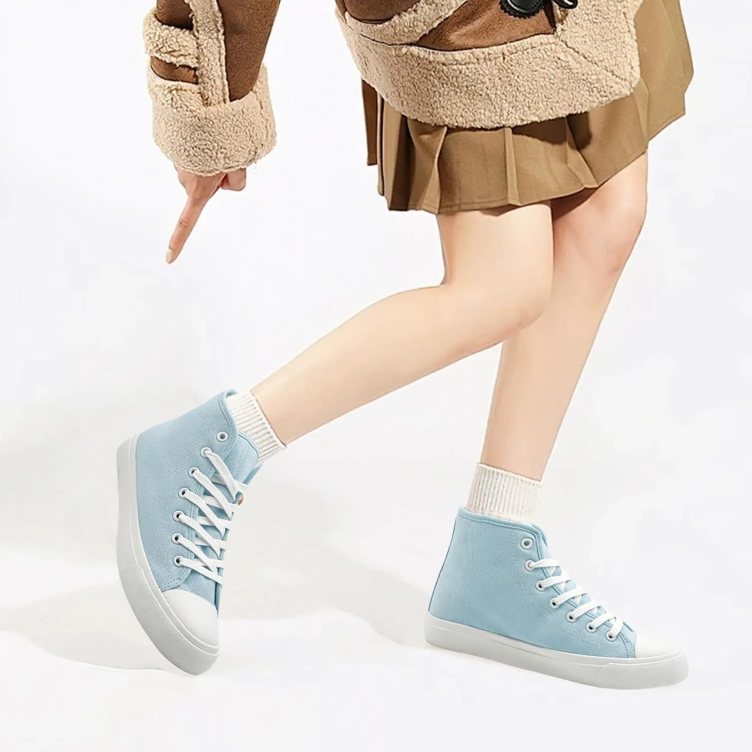 Womens Winter Snow Boots High Top Warm Canvas with Fur Lined Ankle Winter Sneakers