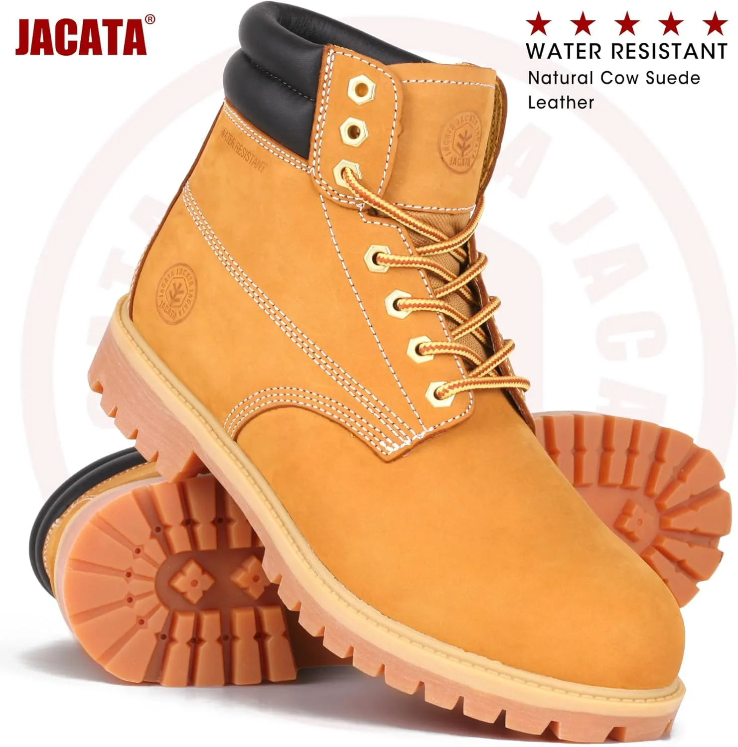 Work Boots For Men Steel/Soft Toe Non Slip Rubber Sole Resistant Utility Oil Mens Industrial Construction Boots