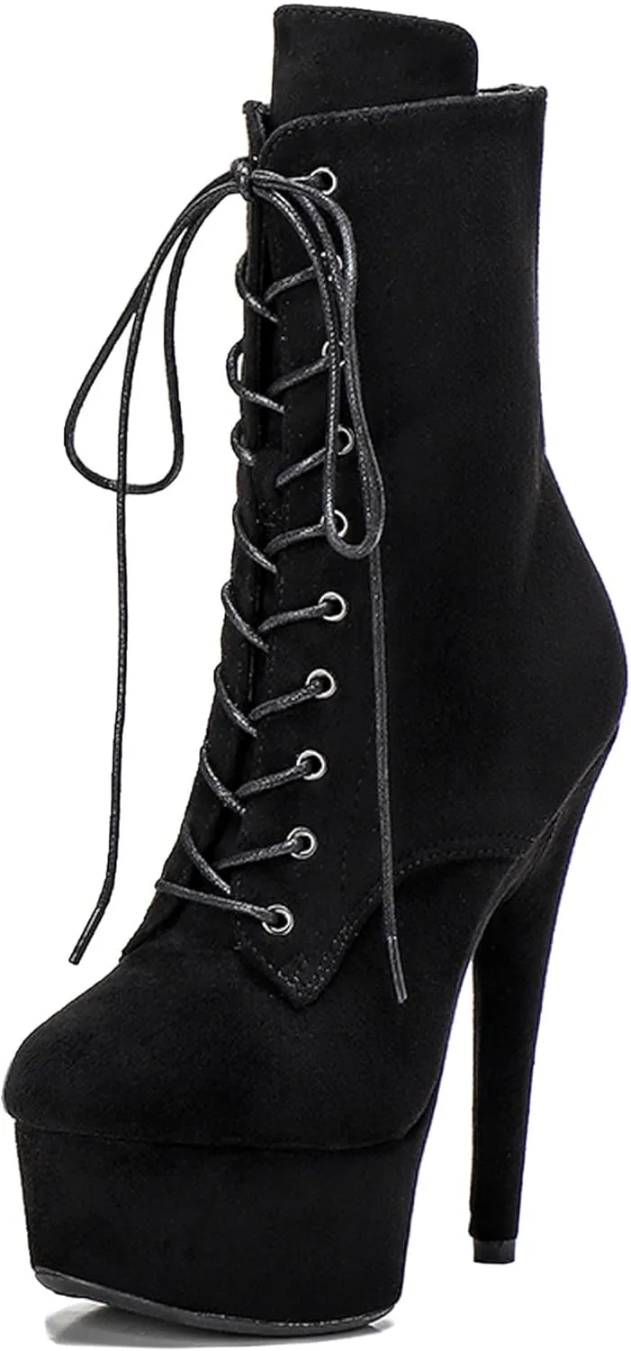 WUXIN H&P 6 in Pole Dance Boot Shoes For Women,6 in Exotic Stiletto Pole Dance Boot Shoes Platform,6 in Stiletto Platform Pole Dancing Shoes Ankle Boots Heels