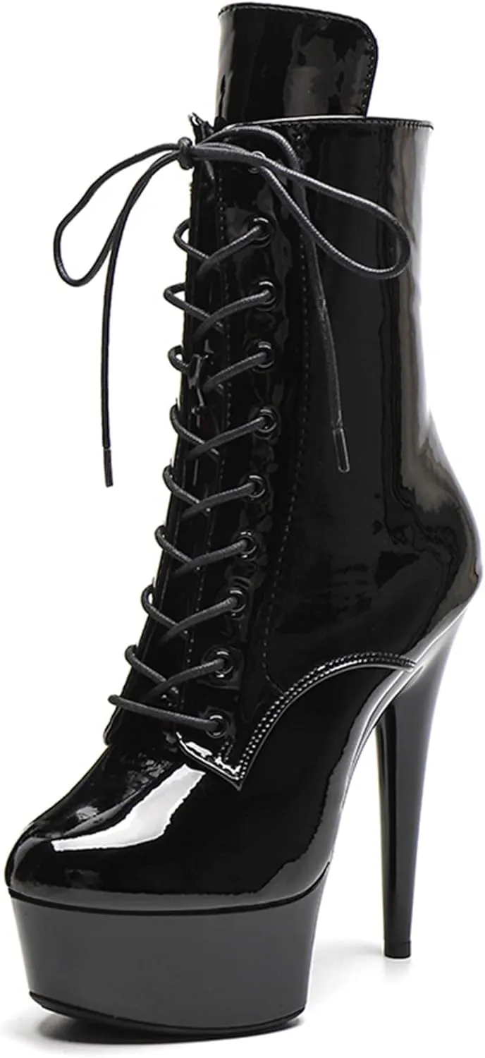 WUXIN H&P 6 in Pole Dance Boot Shoes For Women,6 in Exotic Stiletto Pole Dance Boot Shoes Platform,6 in Stiletto Platform Pole Dancing Shoes Ankle Boots Heels