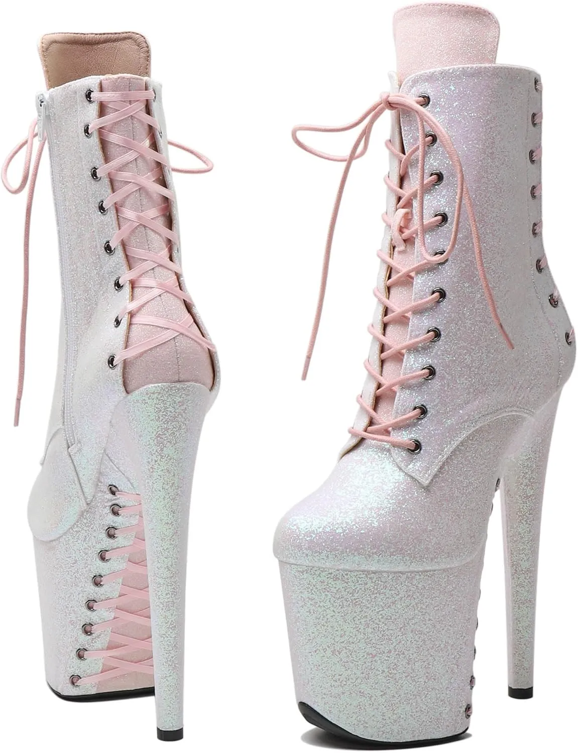 WUXIN H&P 8 in Pole Dance Boot Shoes For Women,8 in Exotic Stiletto Pole Dance Boot Shoes Platform,8 in Stiletto Platform Pole Dancing Shoes Ankle Boots Heels
