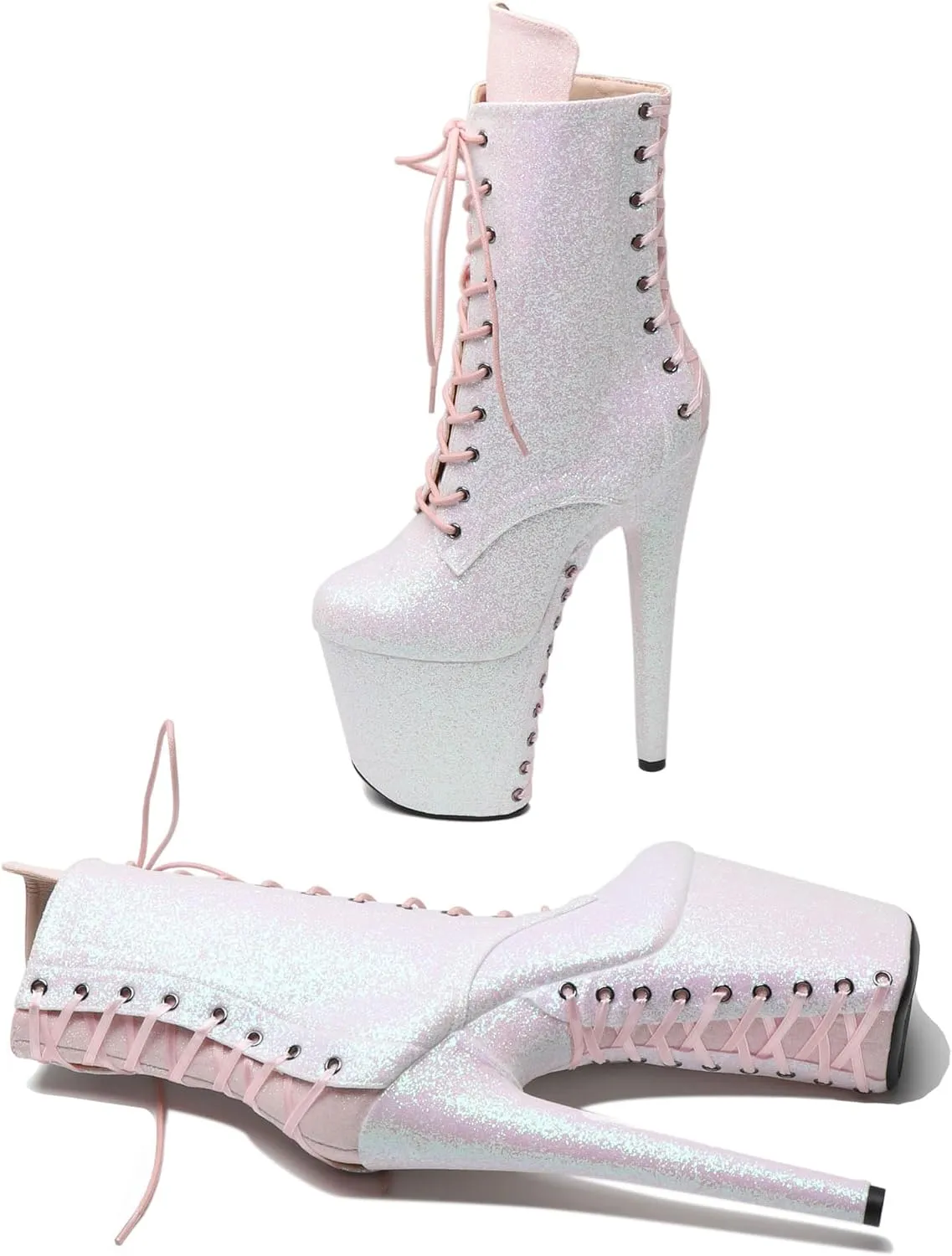 WUXIN H&P 8 in Pole Dance Boot Shoes For Women,8 in Exotic Stiletto Pole Dance Boot Shoes Platform,8 in Stiletto Platform Pole Dancing Shoes Ankle Boots Heels