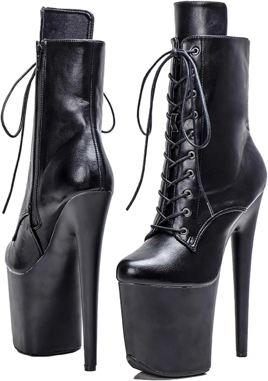 WUXIN H&P 8 Inch Pole Dance Boot Shoes, Exotic Stiletto Platform Heels