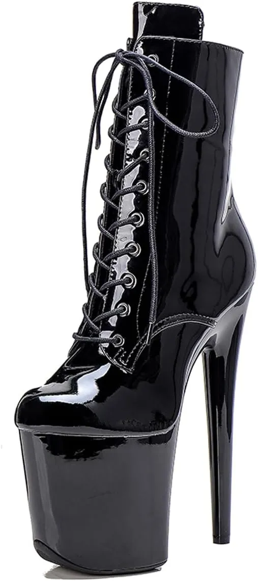 WUXIN H&P 8 Inch Pole Dance Boot Shoes, Exotic Stiletto Platform Heels