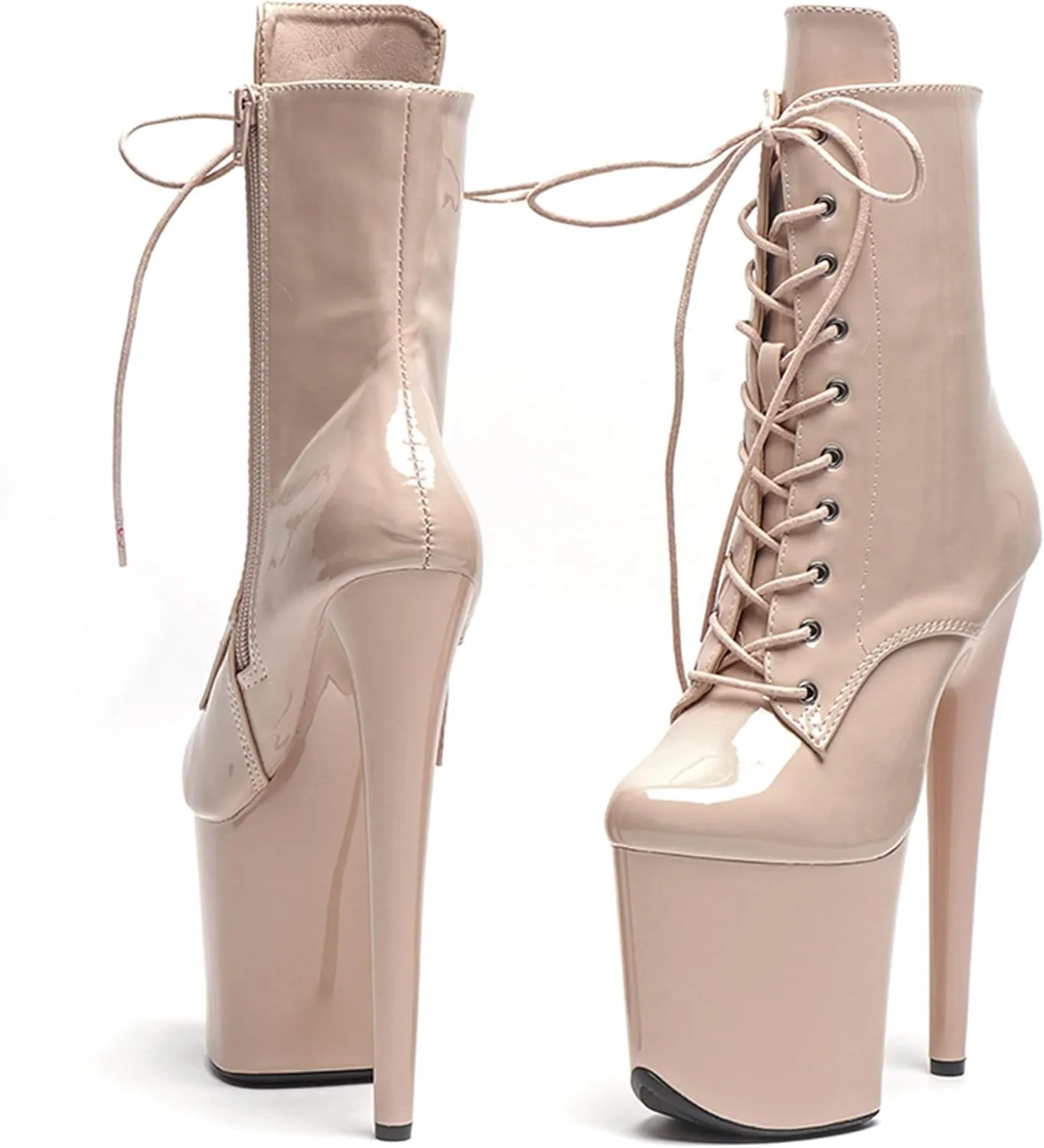 WUXIN H&P 8 Inch Pole Dance Boot Shoes, Exotic Stiletto Platform Heels