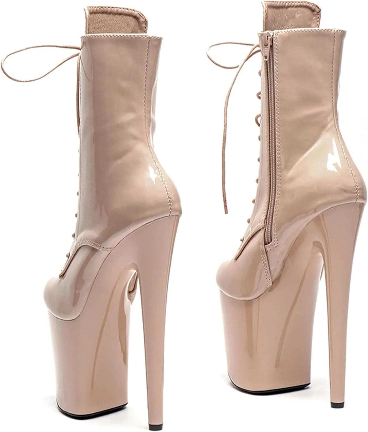 WUXIN H&P 8 Inch Pole Dance Boot Shoes, Exotic Stiletto Platform Heels