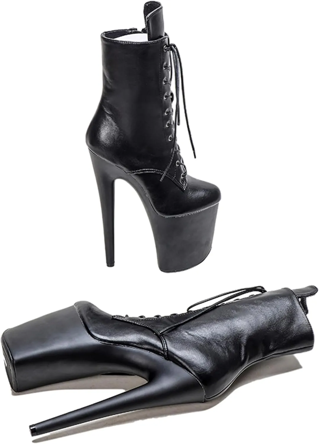 WUXIN H&P 8 Inch Pole Dance Boot Shoes, Exotic Stiletto Platform Heels