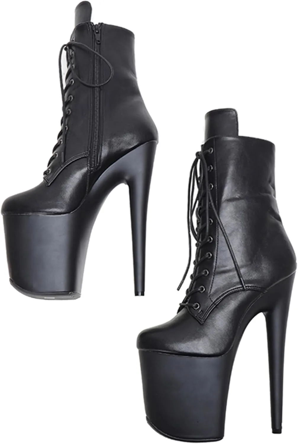 WUXIN H&P 8 Inch Pole Dance Boot Shoes, Exotic Stiletto Platform Heels