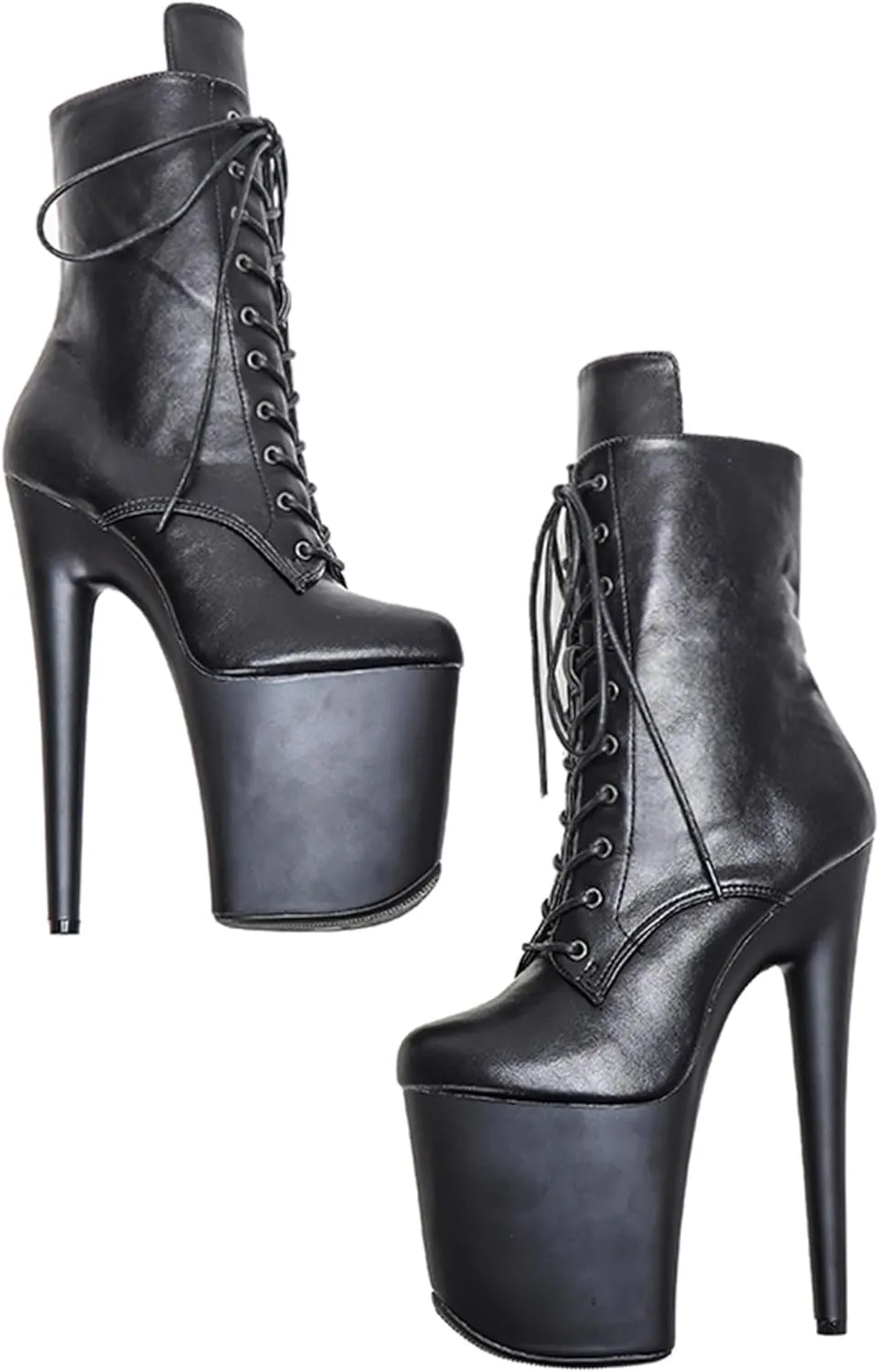 WUXIN H&P 8 Inch Pole Dance Boot Shoes, Exotic Stiletto Platform Heels