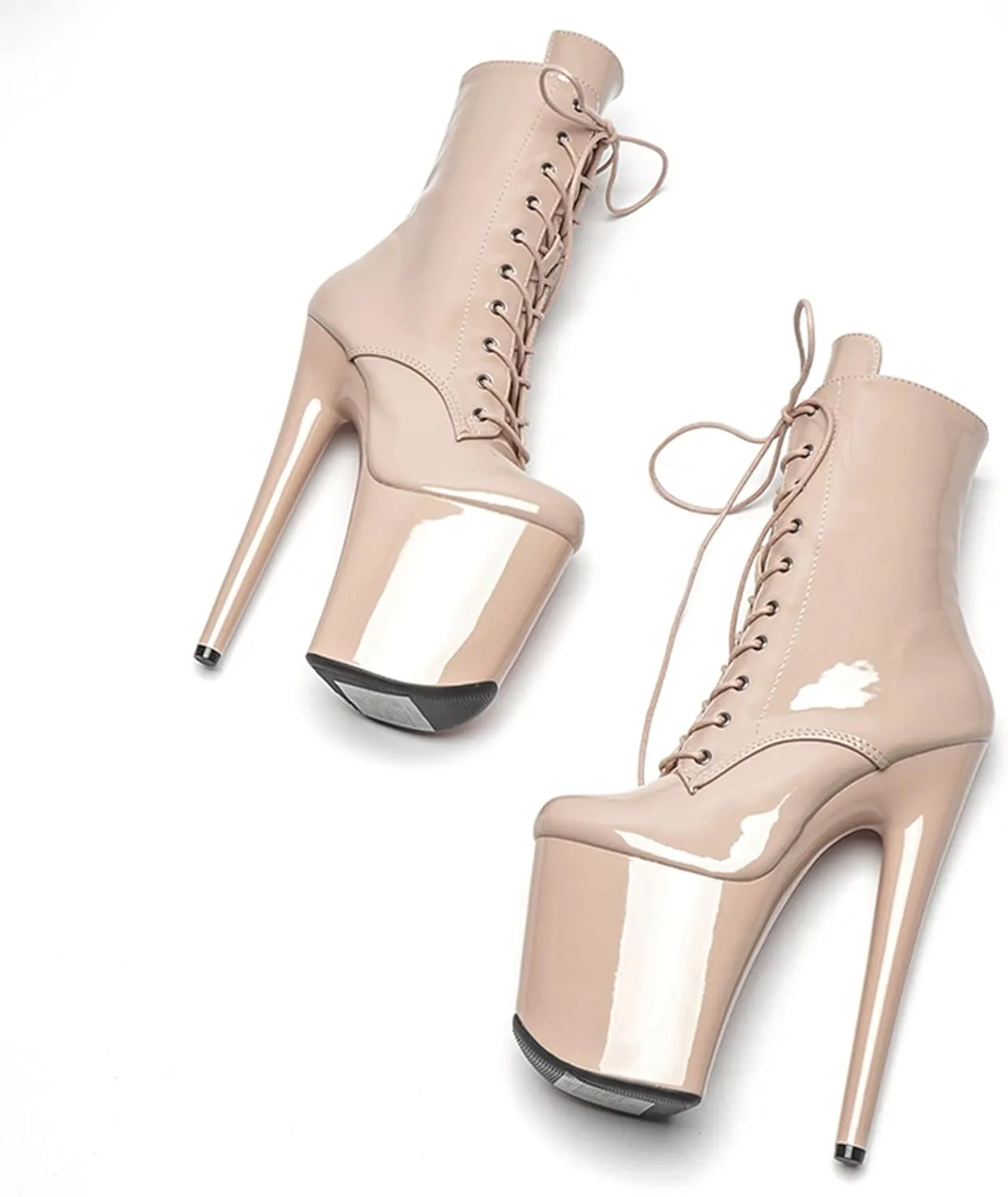 WUXIN H&P 8 Inch Pole Dance Boot Shoes, Exotic Stiletto Platform Heels