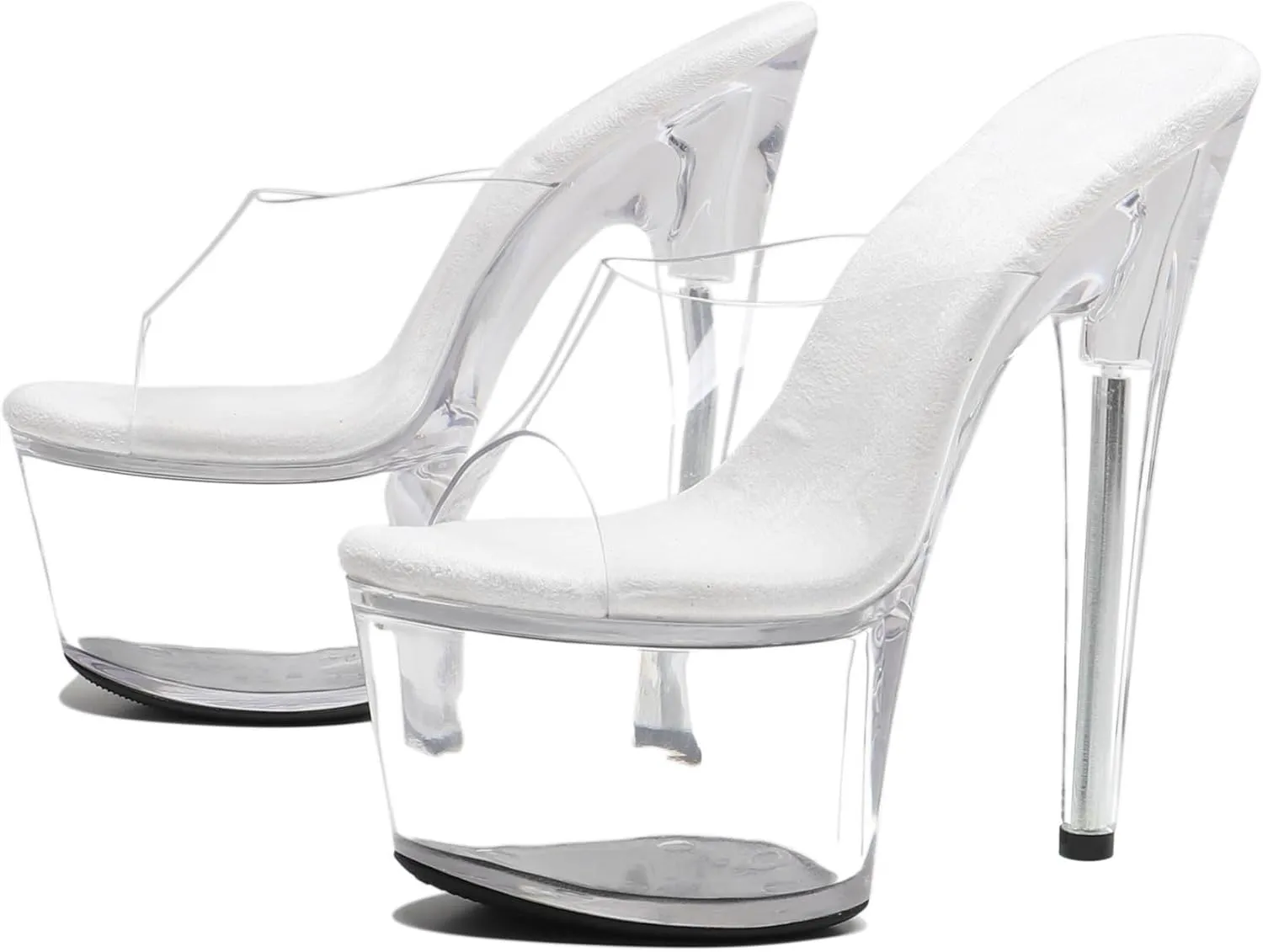 WUXIN H&P Women's 7 in Clear Platform Sandal Heels Sexy, 7 in Pole Dance High Heel Clear Platform, 17 cm Exotic Platform Pole Dancer Heels Shoes Stiletto