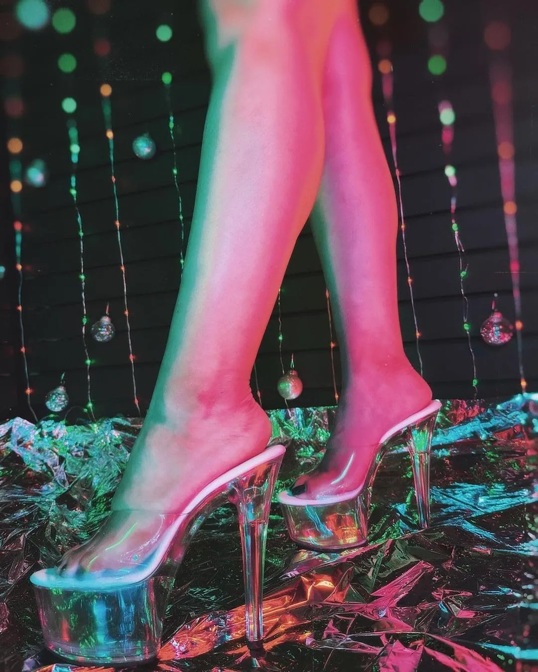 WUXIN H&P Women's 7 in Clear Platform Sandal Heels Sexy, 7 in Pole Dance High Heel Clear Platform, 17 cm Exotic Platform Pole Dancer Heels Shoes Stiletto