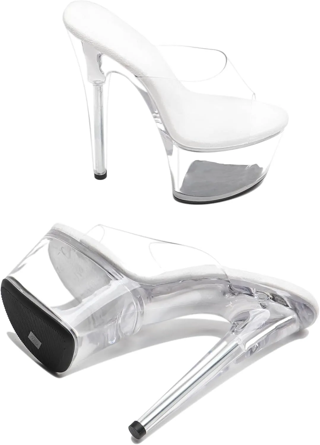 WUXIN H&P Women's 7 in Clear Platform Sandal Heels Sexy, 7 in Pole Dance High Heel Clear Platform, 17 cm Exotic Platform Pole Dancer Heels Shoes Stiletto