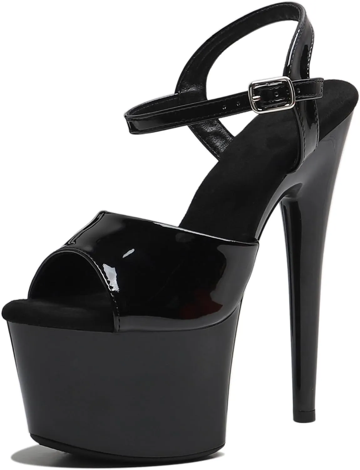 WUXIN H&P Women's 7 in Platform Sandal Heels With Ankle-Strap - Sexy Pole Dance High Heel Shoes for Exotic Dancers - 17 cm Stiletto