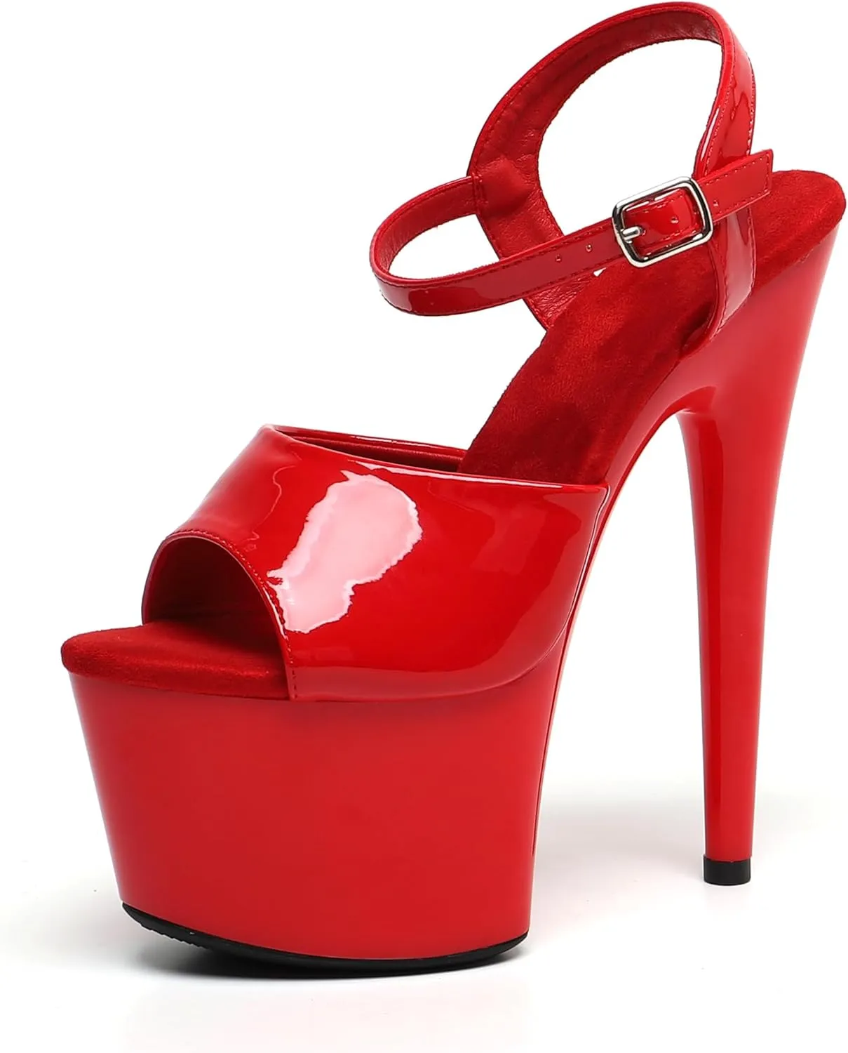 WUXIN H&P Women's 7 in Platform Sandal Heels With Ankle-Strap - Sexy Pole Dance High Heel Shoes for Exotic Dancers - 17 cm Stiletto