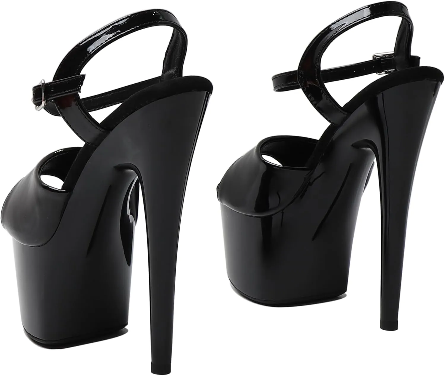 WUXIN H&P Women's 7 in Platform Sandal Heels With Ankle-Strap - Sexy Pole Dance High Heel Shoes for Exotic Dancers - 17 cm Stiletto