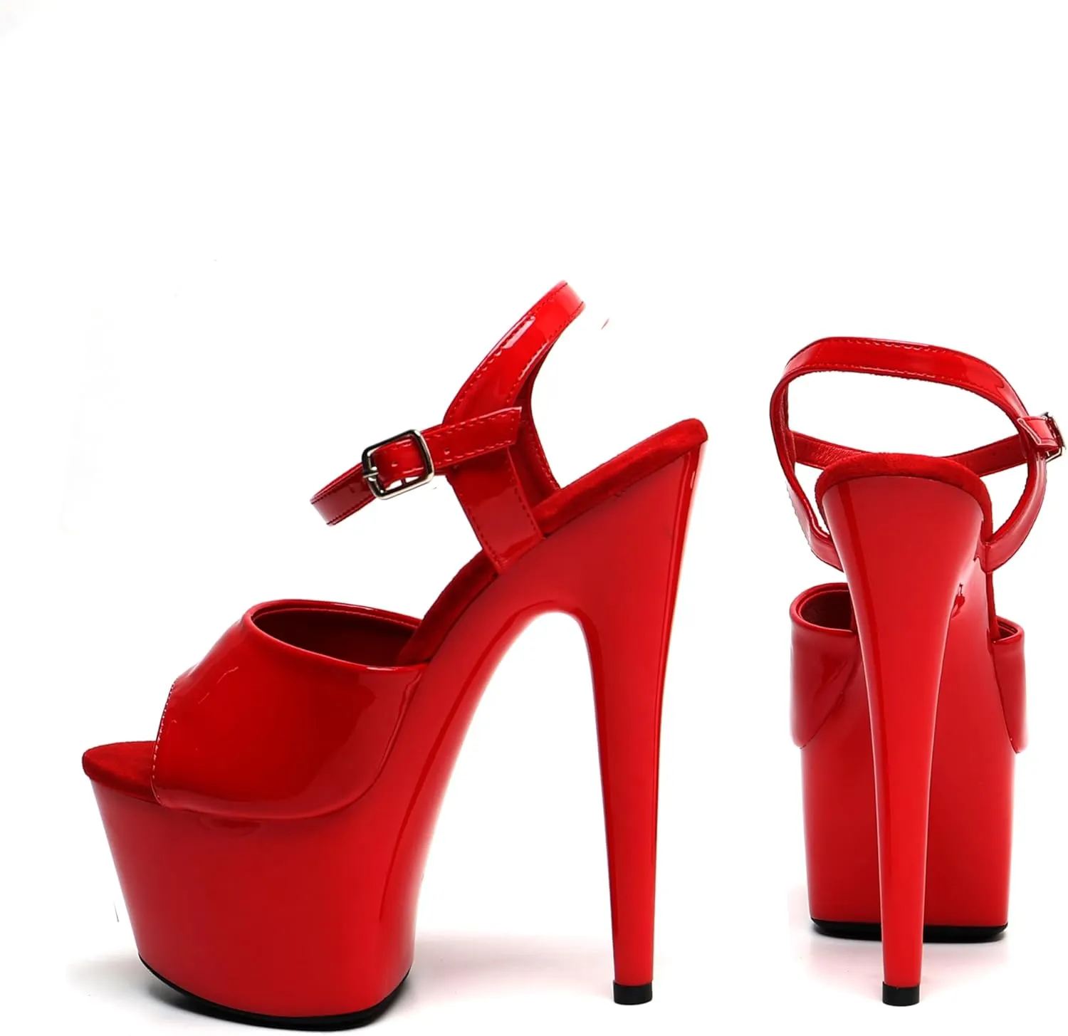 WUXIN H&P Women's 7 in Platform Sandal Heels With Ankle-Strap - Sexy Pole Dance High Heel Shoes for Exotic Dancers - 17 cm Stiletto
