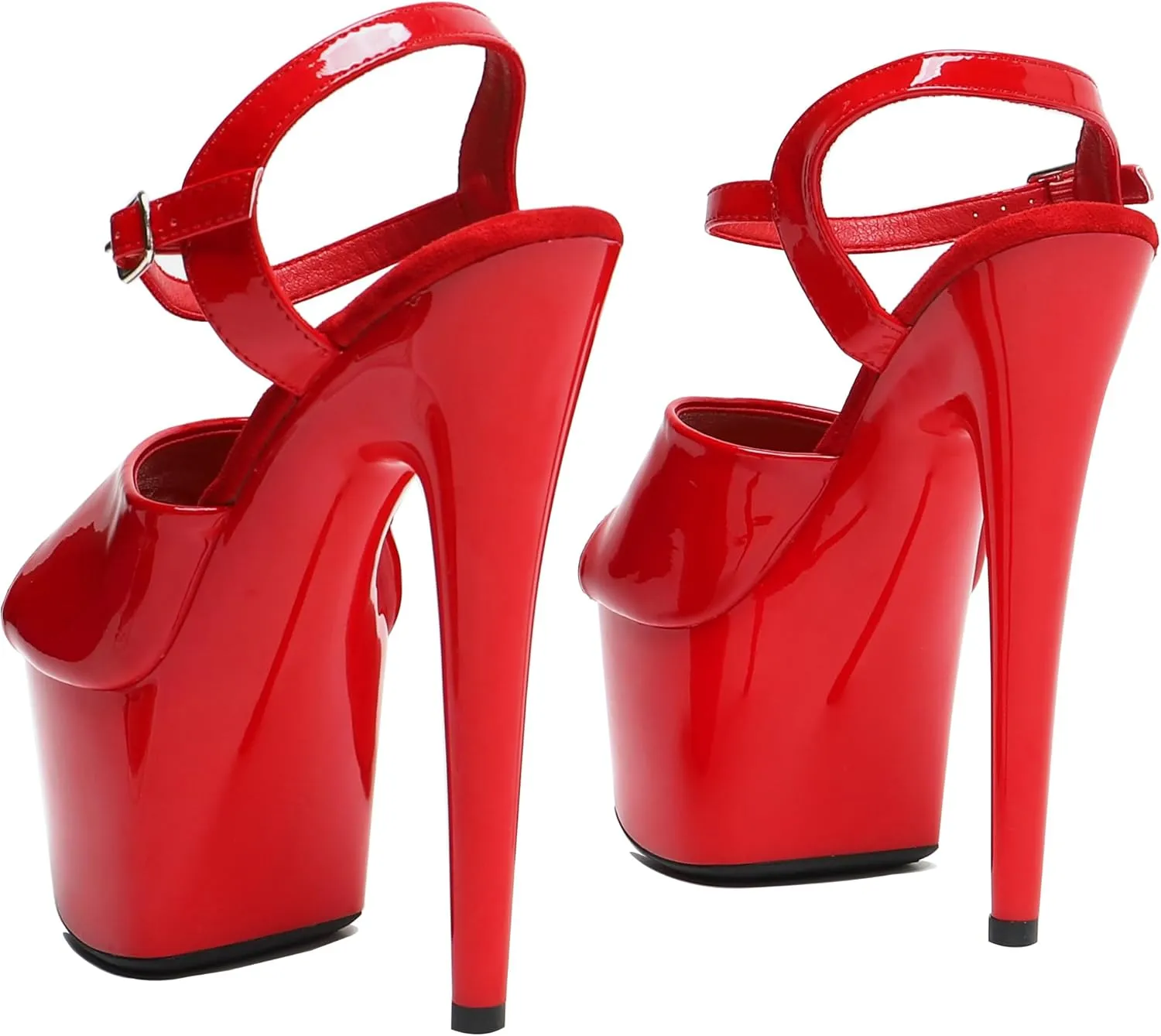 WUXIN H&P Women's 7 in Platform Sandal Heels With Ankle-Strap - Sexy Pole Dance High Heel Shoes for Exotic Dancers - 17 cm Stiletto