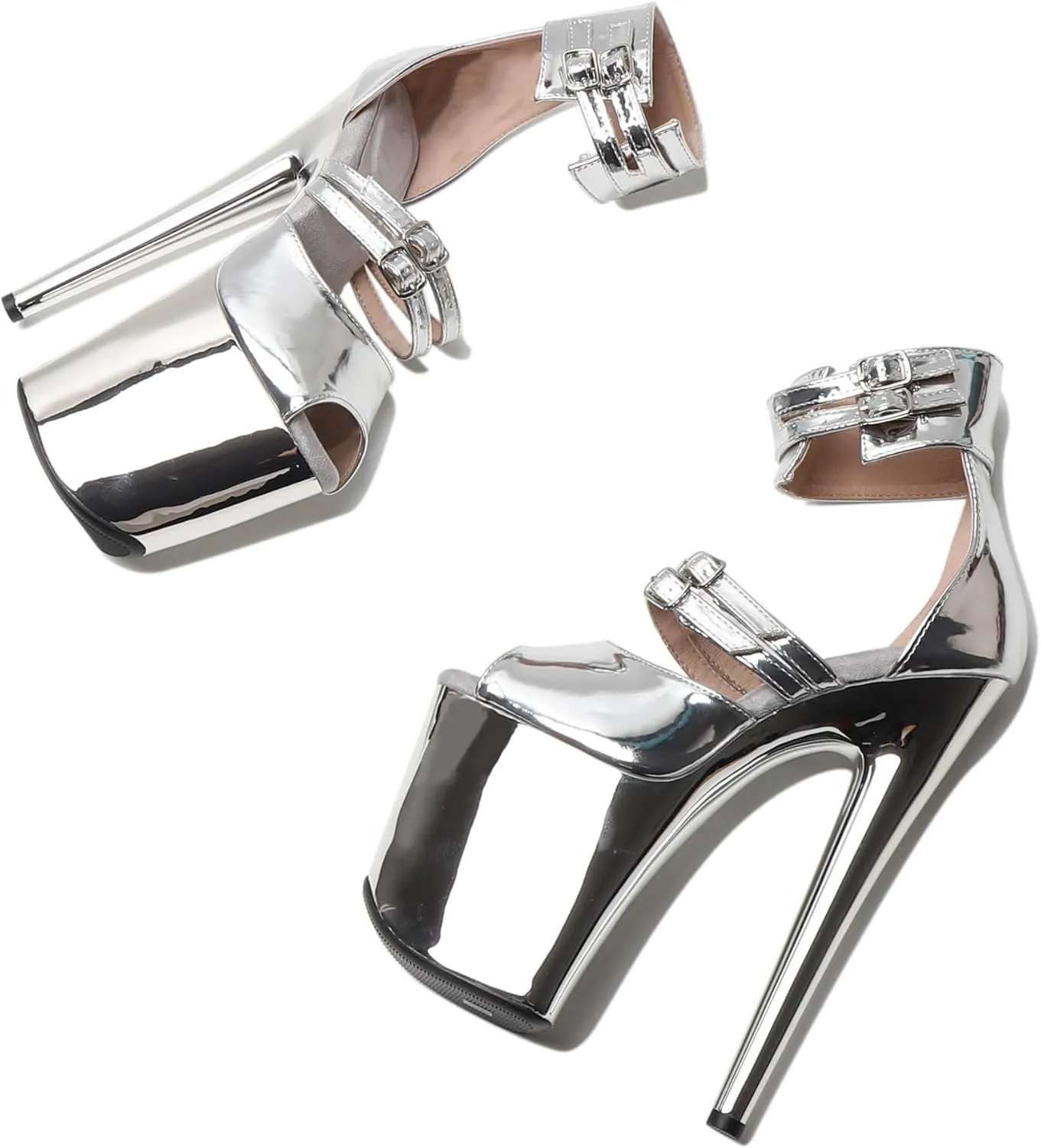 WUXIN H&P Women's 8 in Platform Heels Ankle-Strap Sexy, 8 in Pole Dance High Heel Platform, 20 cm Exotic Platform Pole Dancer Heels Shoes Stiletto