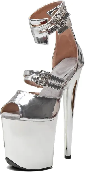 WUXIN H&P Women's 8 in Platform Heels Ankle-Strap Sexy, 8 in Pole Dance High Heel Platform, 20 cm Exotic Platform Pole Dancer Heels Shoes Stiletto