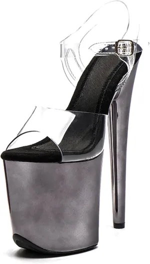 WUXIN H&P Women's 8 in Pole Dance High Heel Clear Platform Stiletto 6 7 in - Exotic Modern Dance Shoes for Pole Dancers, Exotic Dancers