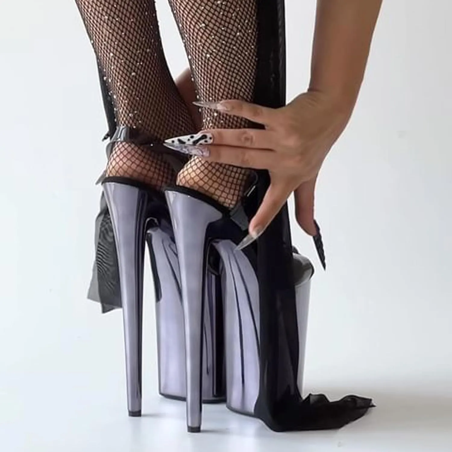 WUXIN H&P Women's 8 in Pole Dance High Heel Clear Platform Stiletto 6 7 in - Exotic Modern Dance Shoes for Pole Dancers, Exotic Dancers