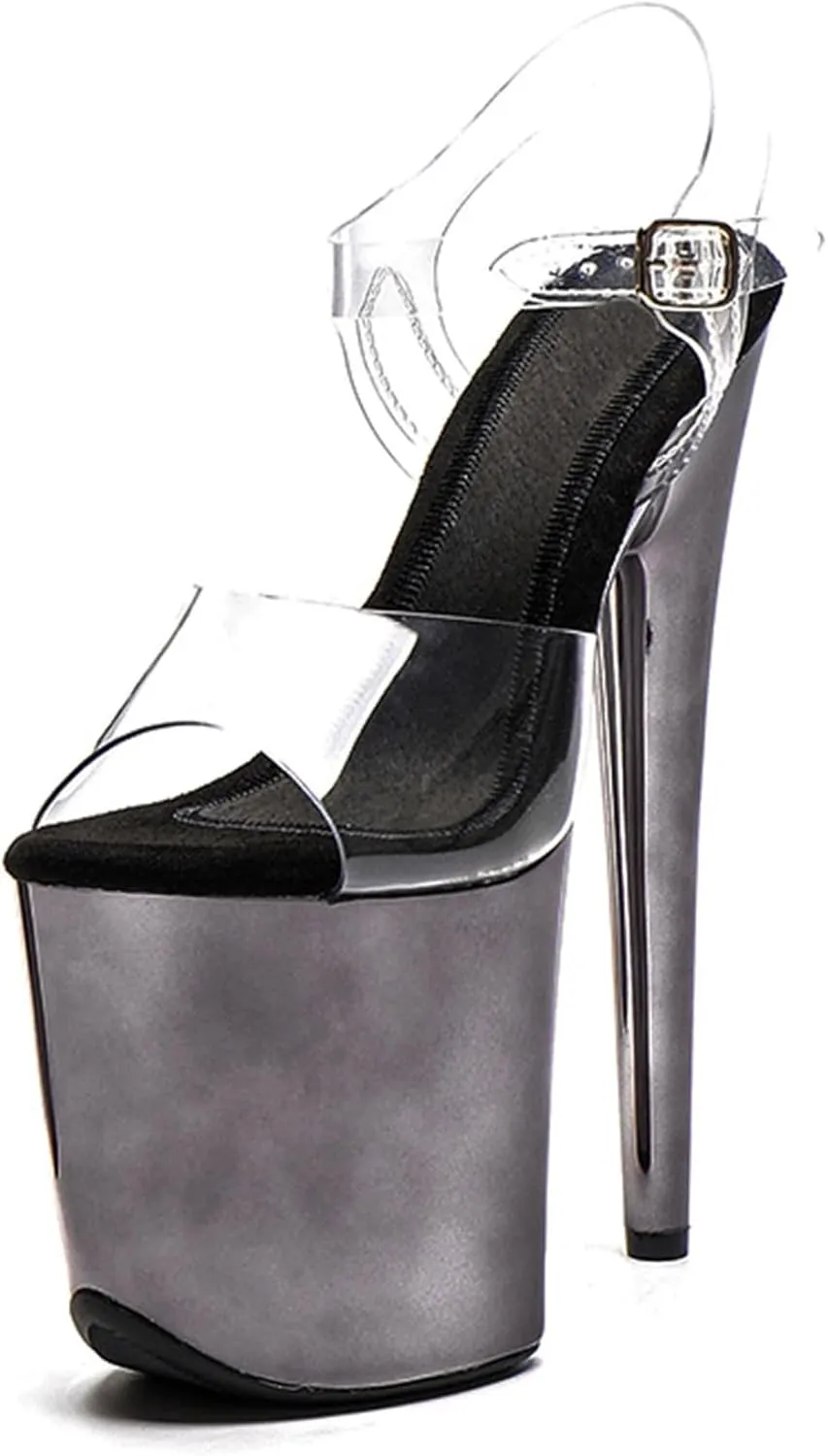 WUXIN H&P Women's 8 in Pole Dance High Heel Clear Platform Stiletto 6 7 in - Exotic Modern Dance Shoes for Pole Dancers, Exotic Dancers