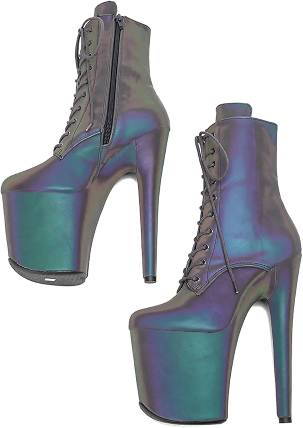 WUXIN H&P Women's 8 Inch Pole Dance Ankle Boots Shoes 20cm Platform Stiletto Exotic Heel