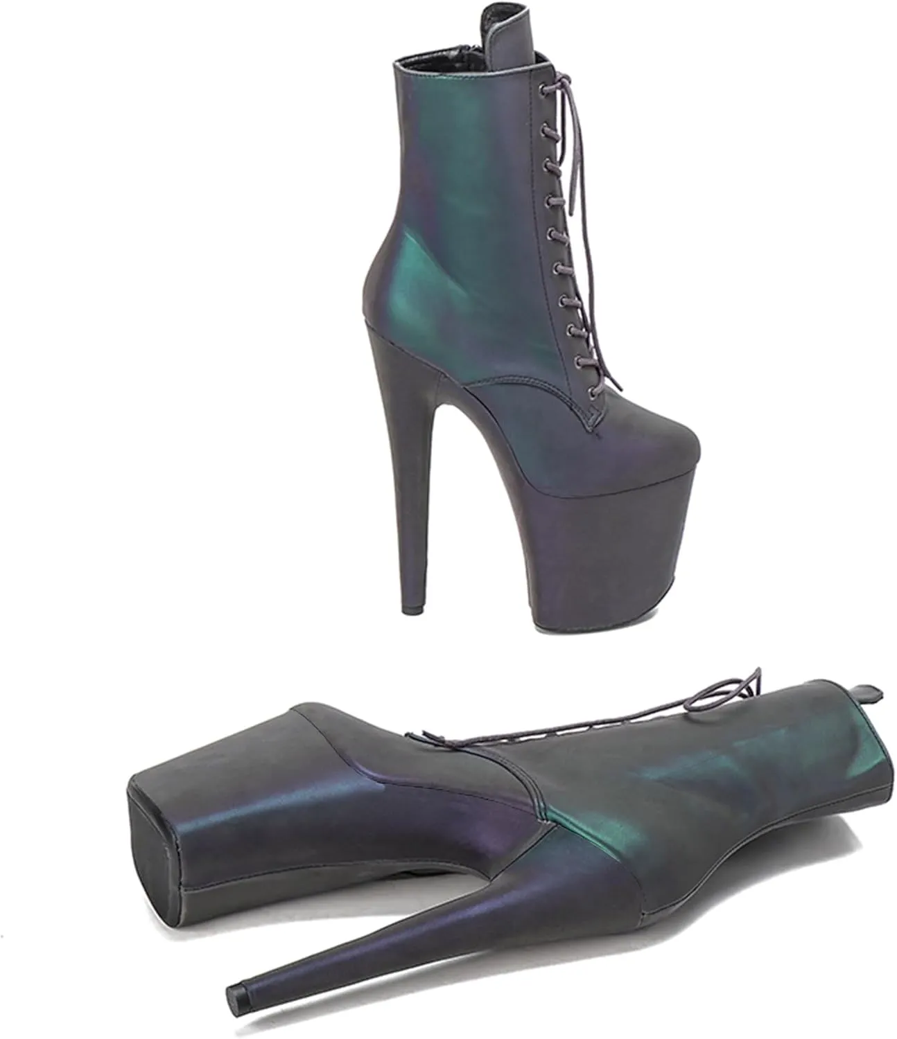 WUXIN H&P Women's 8 Inch Pole Dance Ankle Boots Shoes 20cm Platform Stiletto Exotic Heel