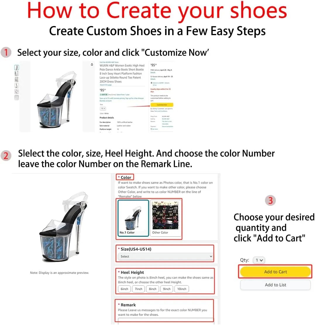 WUXIN H&P Women's Clear Exotic Pole Dance Ankle-Strap Sandal 8 Inch Mirror Platform Sexy Round Toe Fashion Model Stiletto Custom Dress shoes High Heel