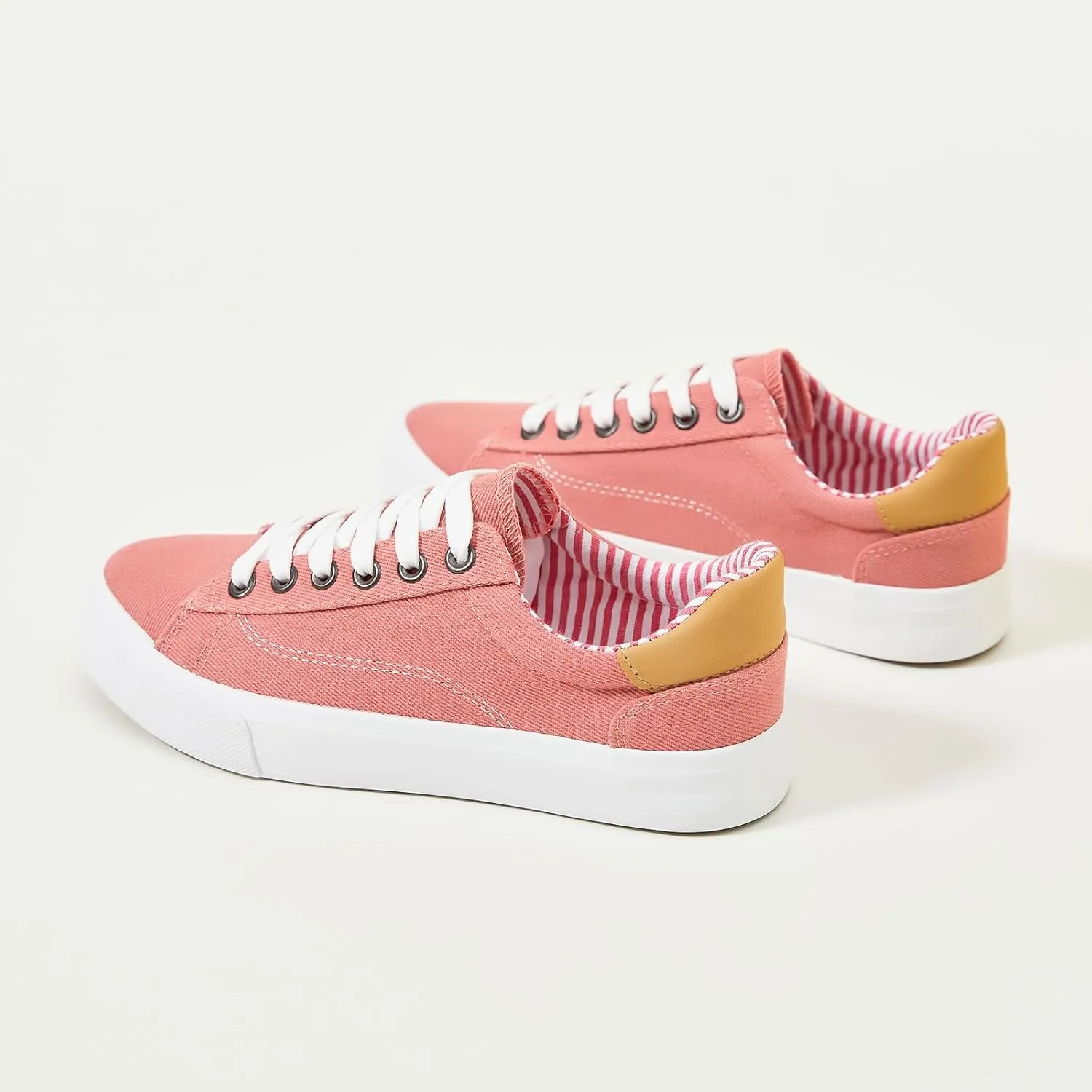 XRH Tennis Shoes Womens Low Top Casual Shoes for Women, Lace Up Canvas Sneakers Comfortable Shoes for Women Walking Shoes