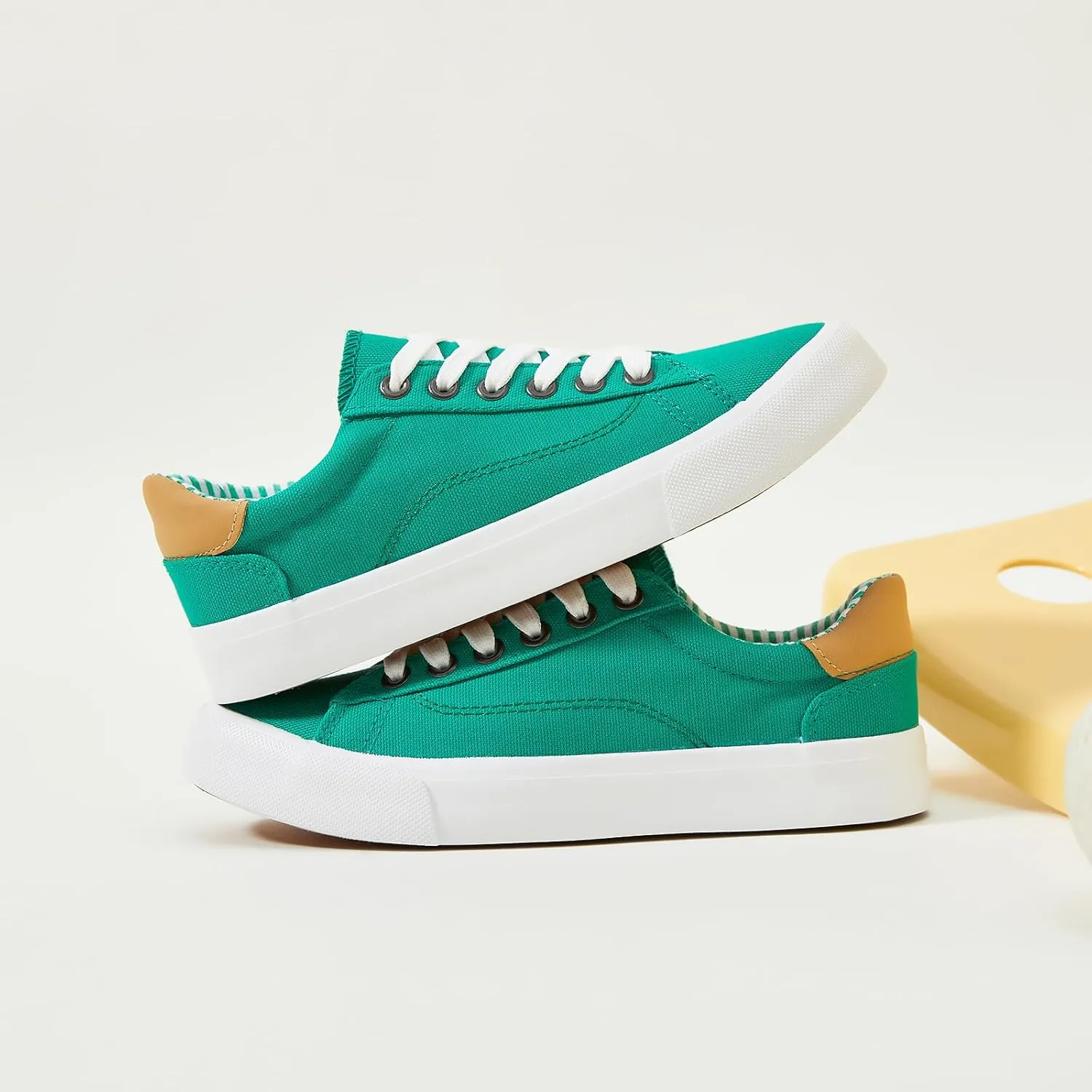 XRH Tennis Shoes Womens Low Top Casual Shoes for Women, Lace Up Canvas Sneakers Comfortable Shoes for Women Walking Shoes