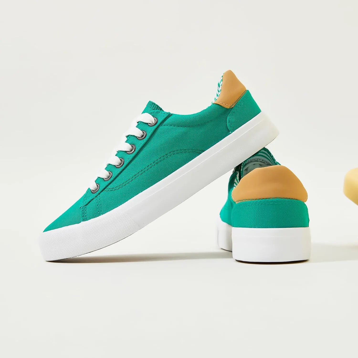 XRH Tennis Shoes Womens Low Top Casual Shoes for Women, Lace Up Canvas Sneakers Comfortable Shoes for Women Walking Shoes